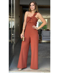 2024ss sexy crossshoulder bow jumpsuit