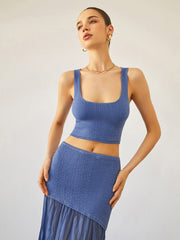 Sea Breeze Crop Knit Top