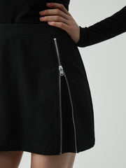 Side Zipper Detail Mini Skirt