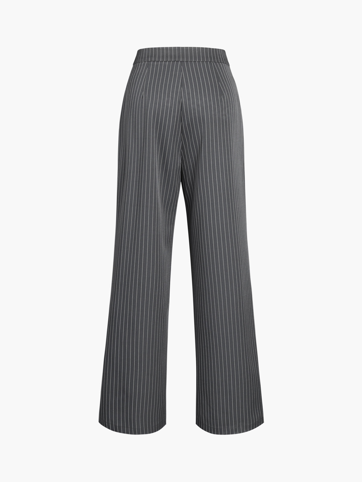 Pinstripe Pleated Wide-Leg Pants