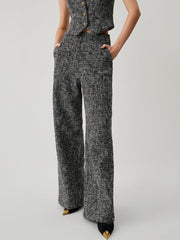 Old Money Tweed Straight Leg Pocket Pants