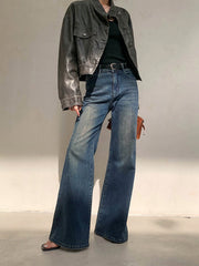 Vintage Low Rise Washed Wide Leg Jeans