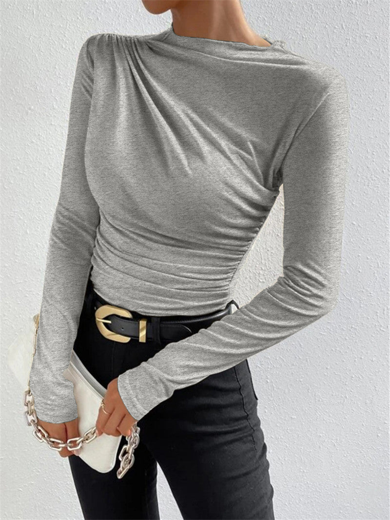 Ruching Long Sleeve Shirt