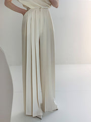 Pleated High Waist Wide Leg Pants