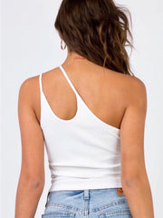 One Shoulder Strappy Crop Top