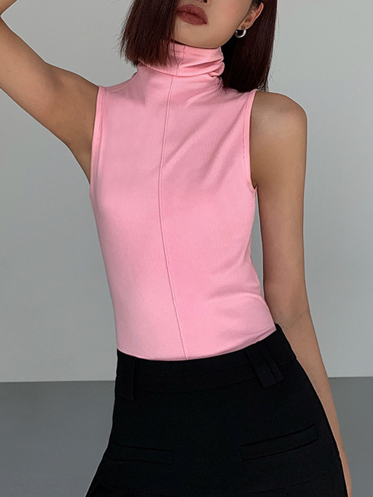 Basic Snug Turtleneck Tank Top