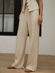 Cotton & Linen Straight Leg Pants