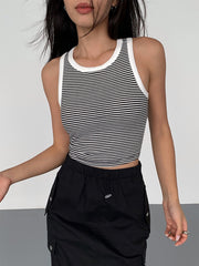 Striped Crew Neck Tank Top