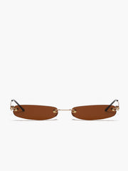 Narrow Rimless Rectangular Sunglasses