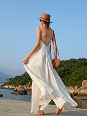 Vacay V-Neck Backless Cami Long Dress