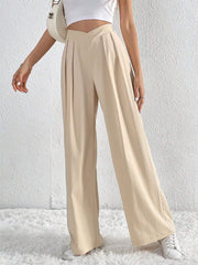 Casual Pleated Wide Leg Pants