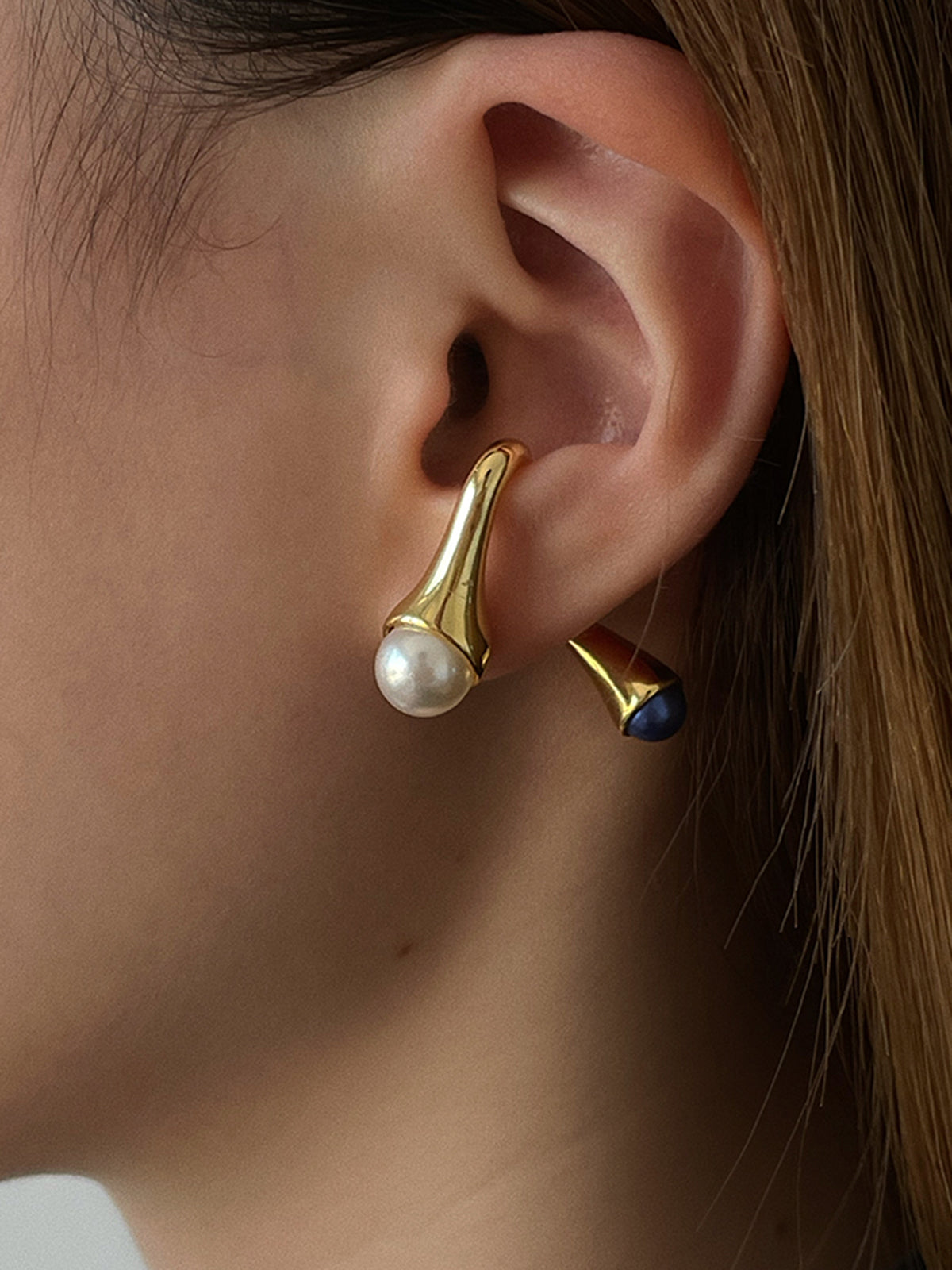 1pc Stacking Pearl Golden Earring