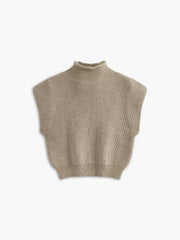 Ribbed Cap Sleeve Warm Sweater