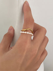 Double Layer Pearl Ring