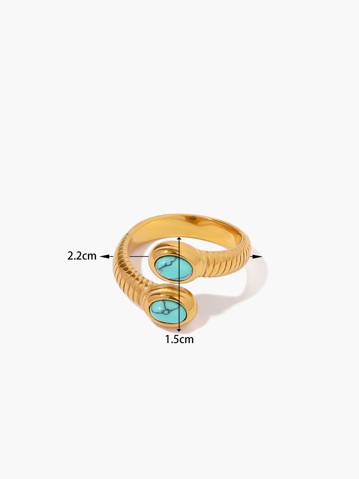 1pc Sapphire & Turquoise Snake Ring