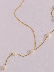 Y-Shape Pearl Pendant Necklace