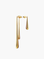 Asymmetrical Golden Water Drop Earrings