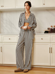 Pinstripe Pocket Three Piece Pants Set