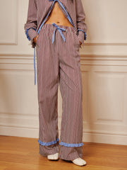 Pinstripe Ruffle Bow Pants