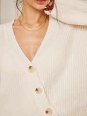 Lazy Style Asymmetrical Loose Button Cardigan