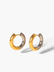 Two Tone Splicing Hoop Earrings