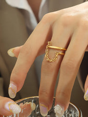 Double Layered Chain Decor Ring