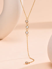 Rhinestone Lariat Drop Necklace