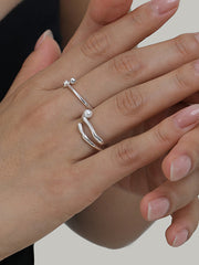 1pc Faux Pearl Open Hoop Ring