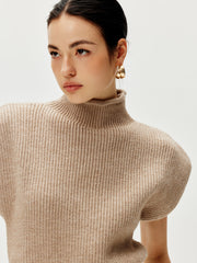 Ribbed Cap Sleeve Warm Sweater