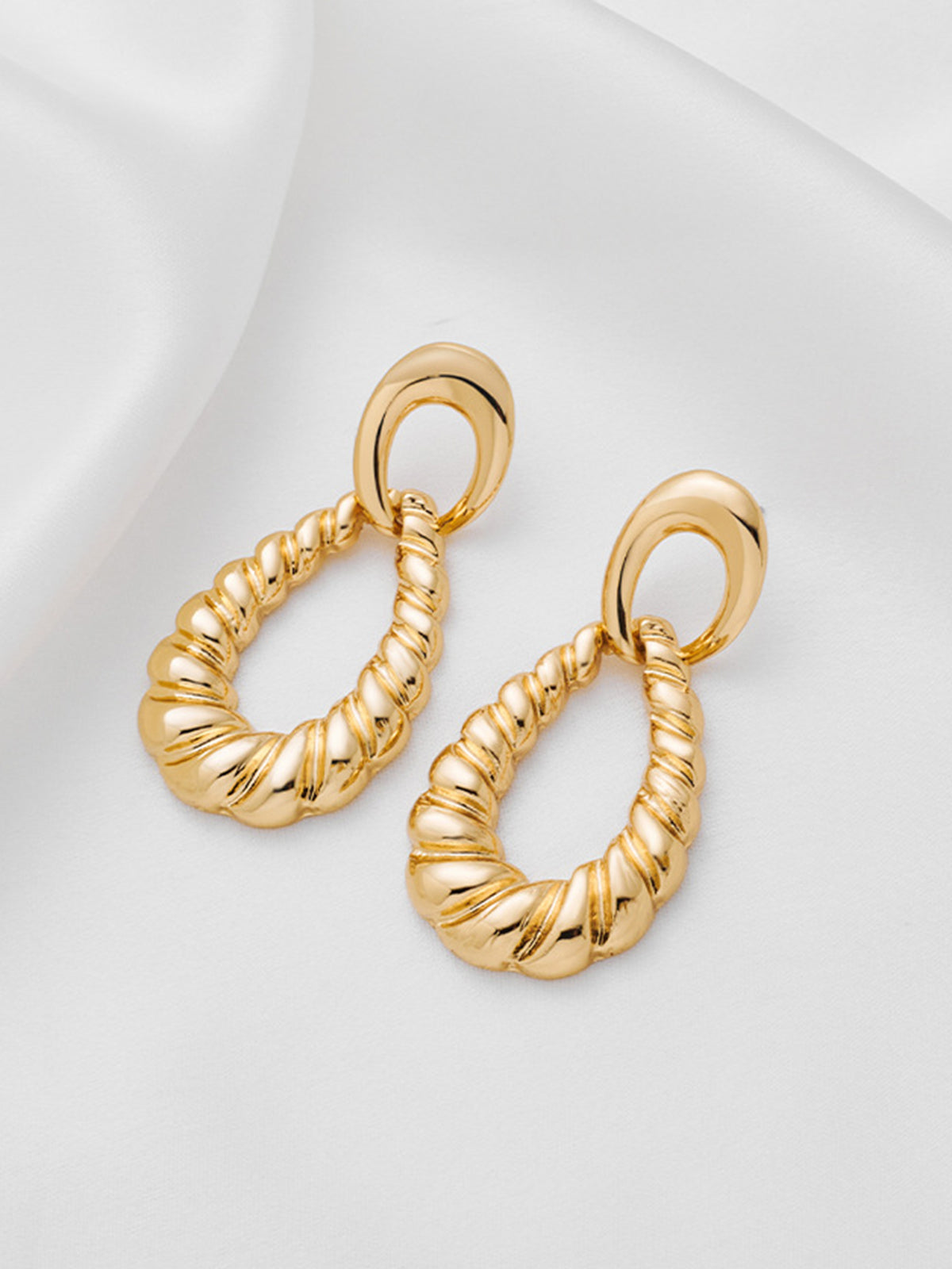 Twist Doorknocker Drop Earrings