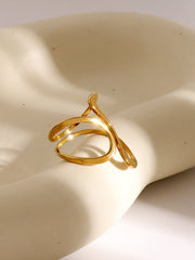 1pc Irregular Golden Whirl Open Ring