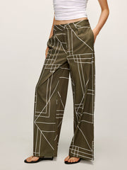 Printed Wide-Leg Pants