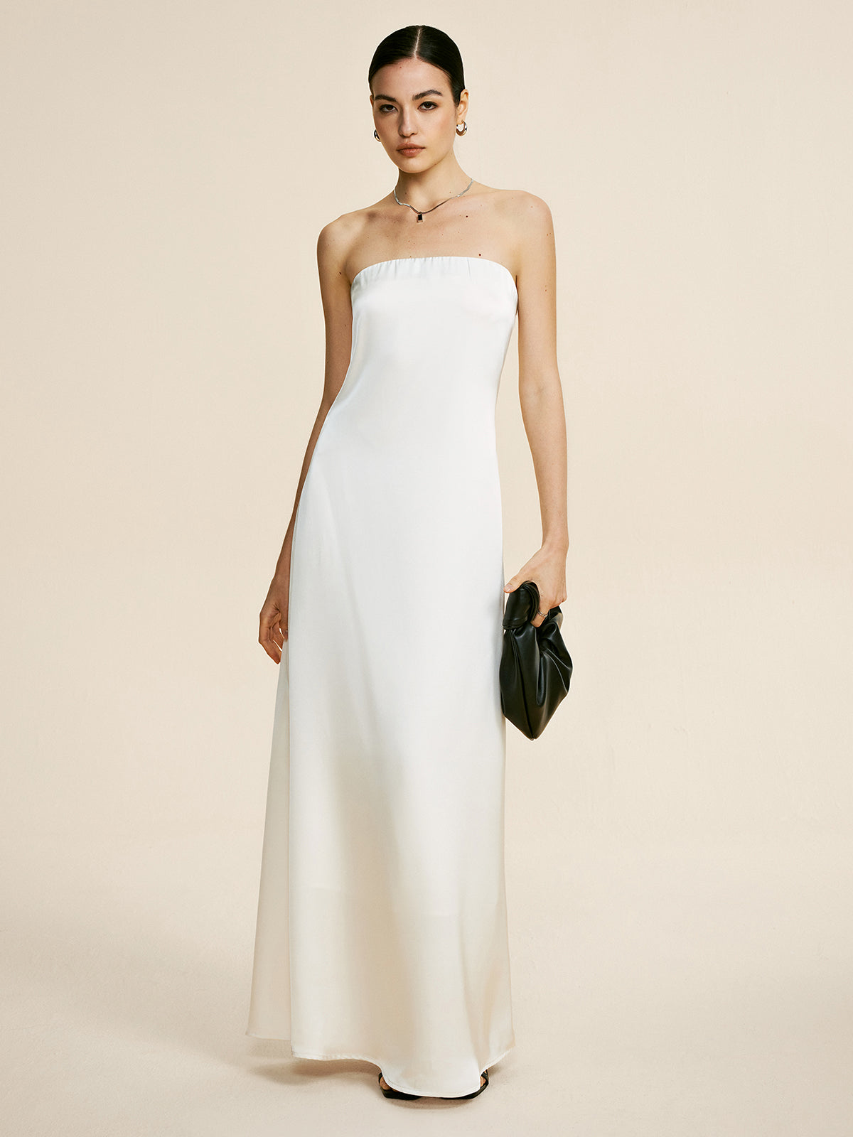 Minimalist Plain Draped Tube Dress