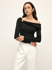 Pleated Off Shoulder Blouse