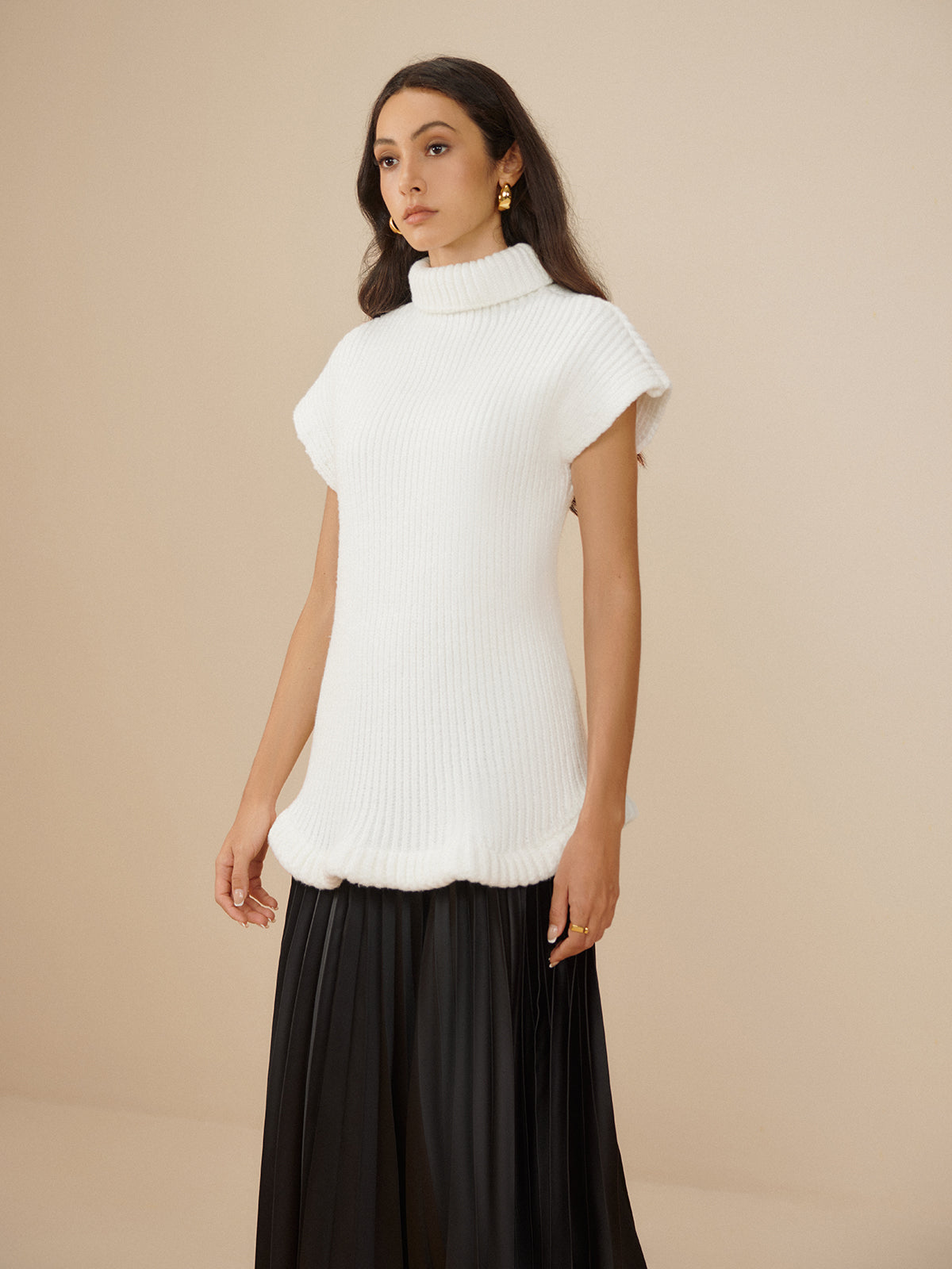 Elegant Ribbed Turtleneck Sweater