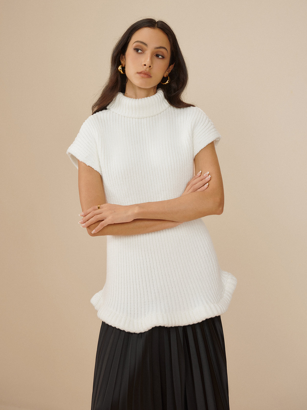 Elegant Ribbed Turtleneck Sweater