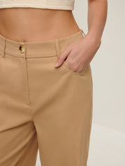 Flap Pockets Wide-Leg Pants