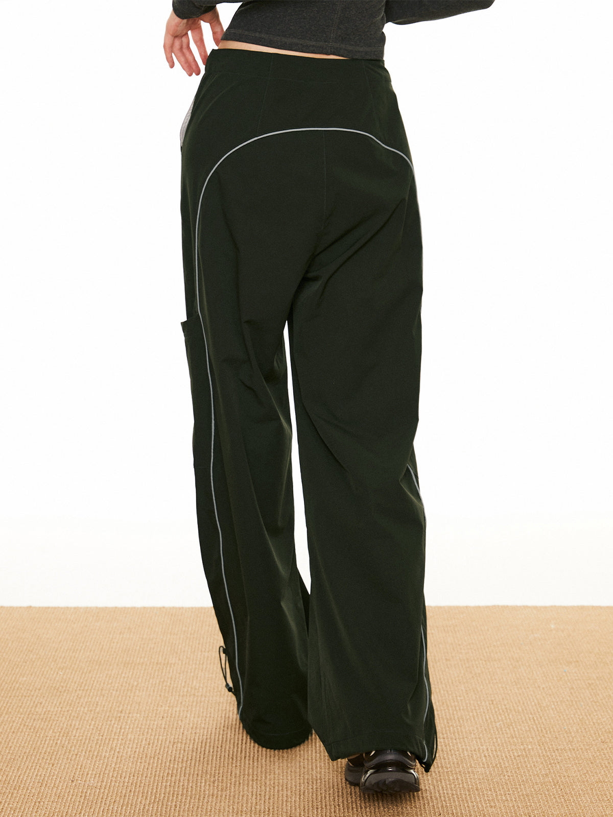 Contrast Piping Drawstring Pants