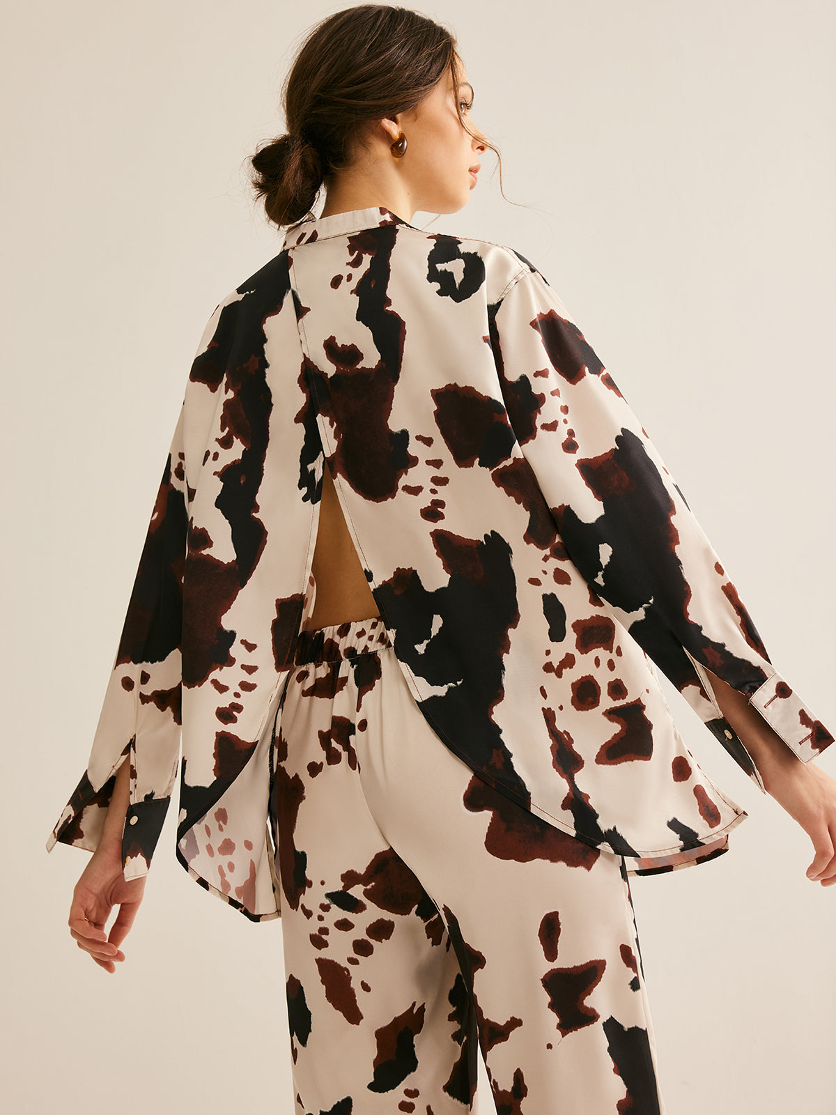 Cow Printed Loose Shirt