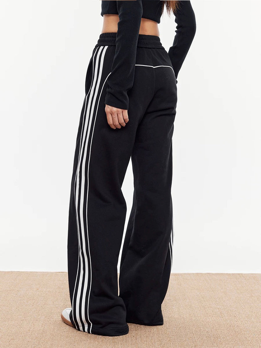 Contrast Piping Drawstring Sweatpants