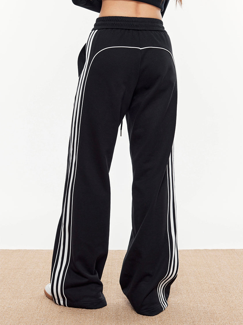 Contrast Piping Drawstring Sweatpants