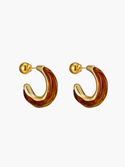 Retro Hoop Stud Earrings