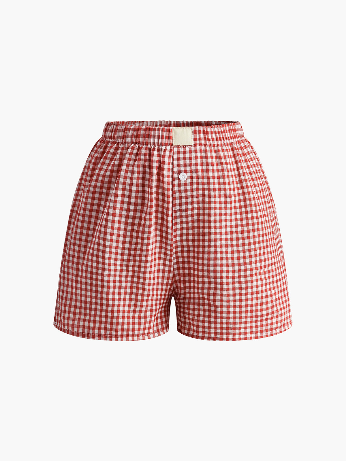 Plaid Button Shorts