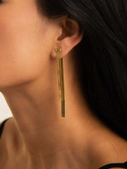 Golden Snake Chain Tassel Earrings