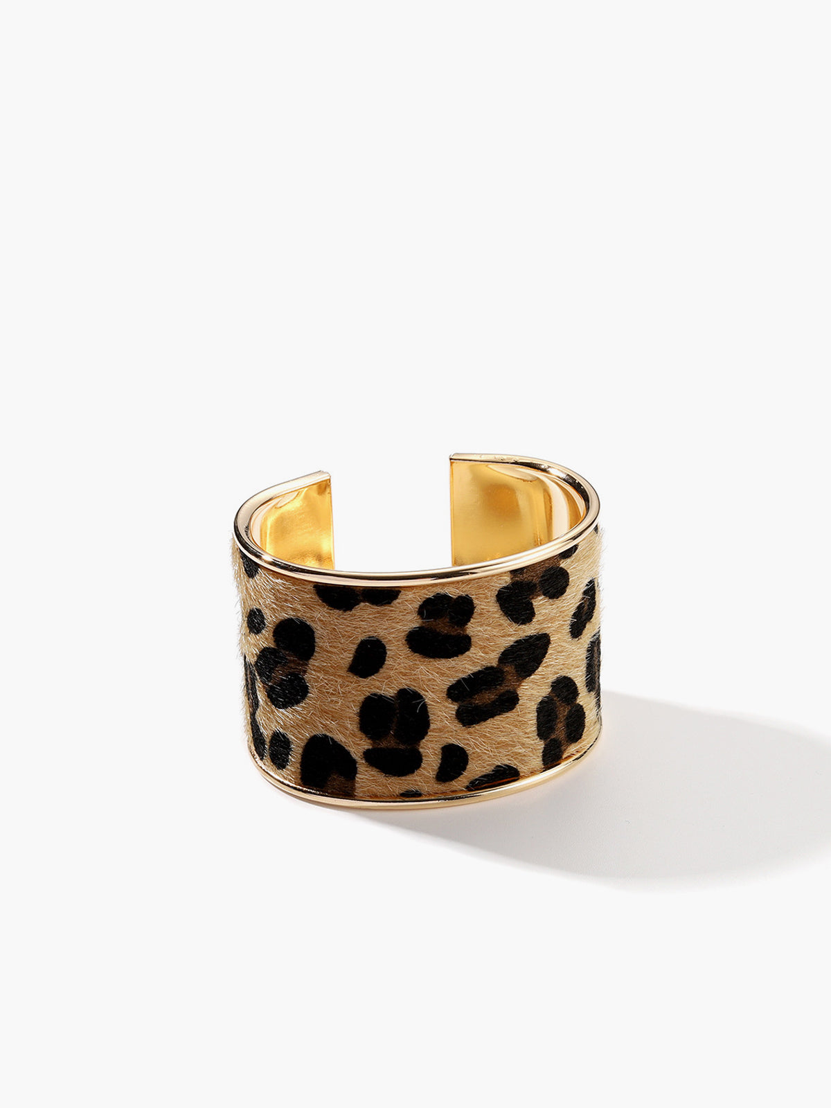 Leopard Printed Tunnel Open Bracelet