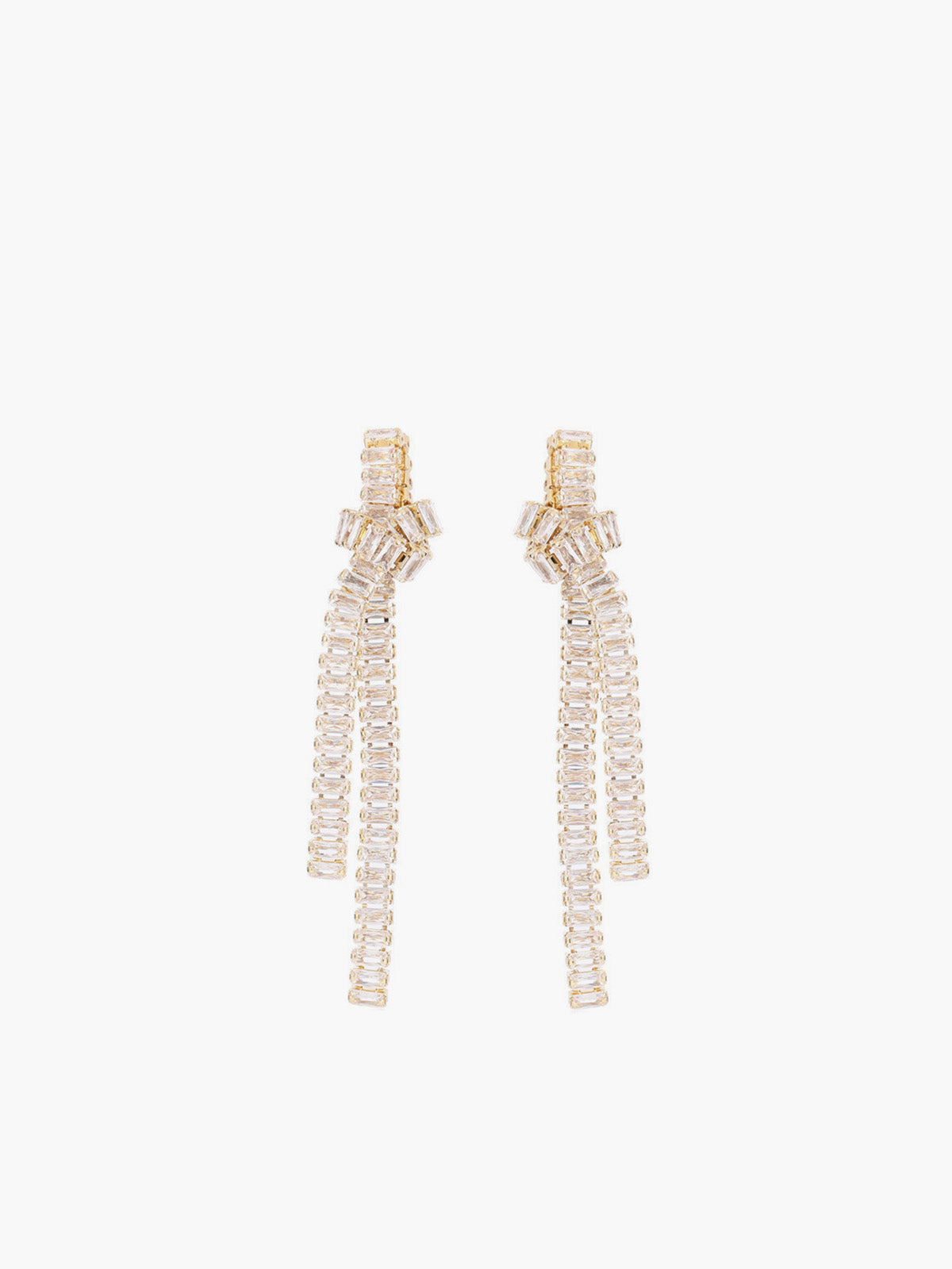 Zircon Creative Knotted Tassel Earrings