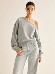 Asymmetrical Cold Shoulder Sweatshirt