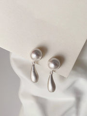 Pearl Water Drop Charm Earrings