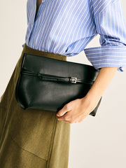 Belt-Decor Compartment Clutch Bag