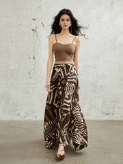 Zebra Printed Maxi Skirt